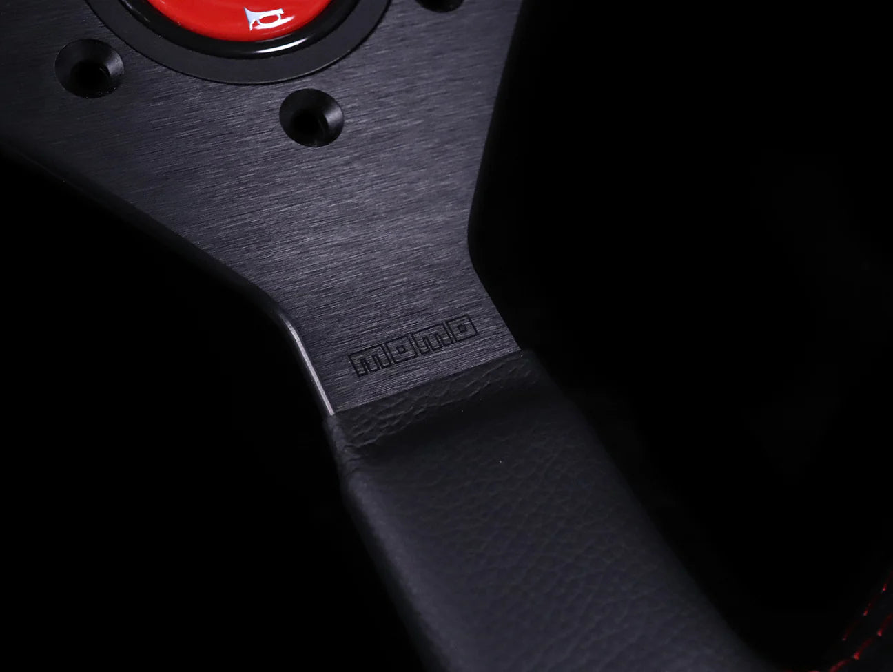 Momo Monte Carlo Steering Wheel (Black Leather / Red Stitch)