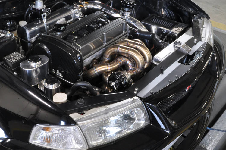 STM Evo 4-9 Forward-Facing V-Band Turbo Exhaust Manifold | PTE flanged