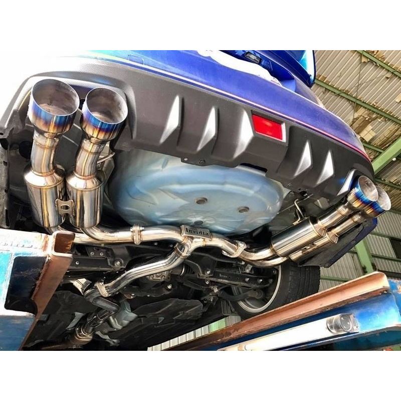 Invidia R400 Gemini Single Layer Cat Back Exhaust w/Titanium Burnt Tips - Subaru WRX/STI 2015+