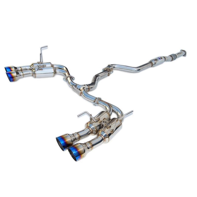 Invidia R400 Gemini Single Layer Cat Back Exhaust w/Titanium Burnt Tips - Subaru WRX/STI 2015+