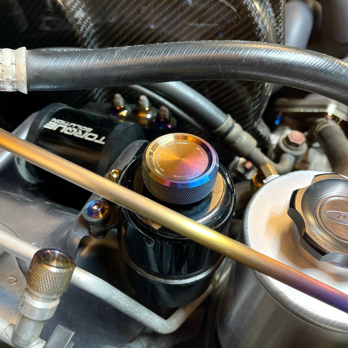 JDC Titanium Power Steering Reservoir Cap Cover (Evo 8/9)