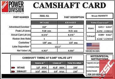 GSC P-D 268/270 Billet S1 Camshafts Nissan Skyline R32 | R33 RB26DETT