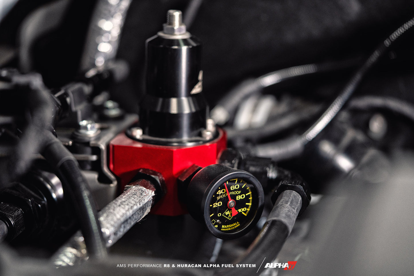 AMS Performance Alpha Fuel System FPR + Fuel Line Kit Lamborghini | Audi 2015-2022