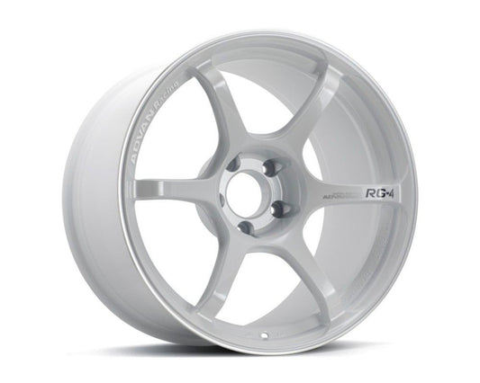 Advan RG-4 Wheel 18x9.5 5x114.3 35mm Racing White Metallic & Ring- Set
