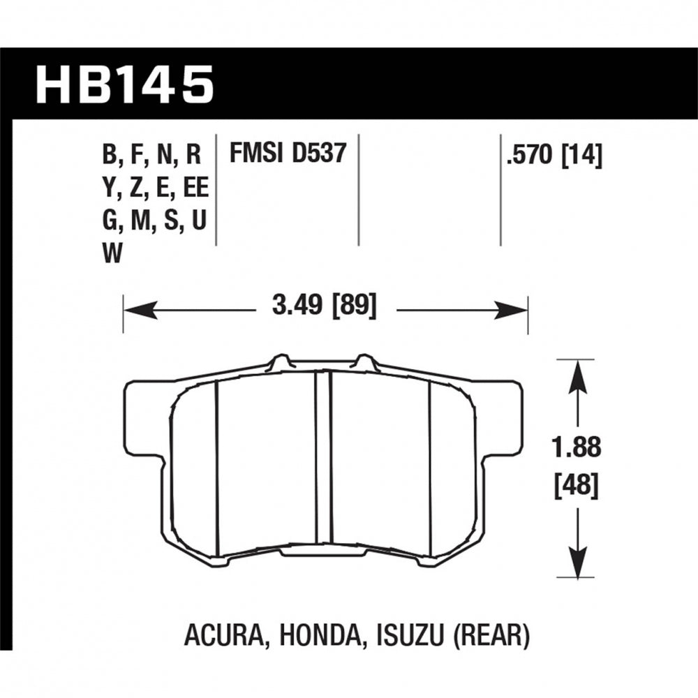 Hawk Rear ER-1 Brake Pads, 2000-2009 S2000