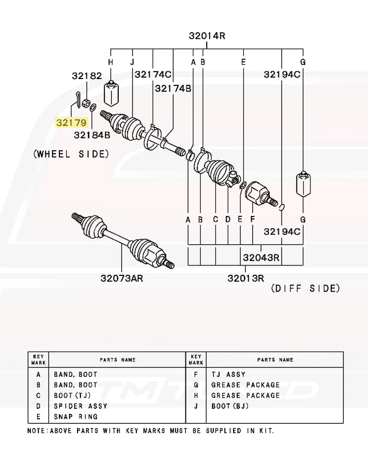 Mitsubishi OEM Axle Cotter Pin for Evo/DSM/3S