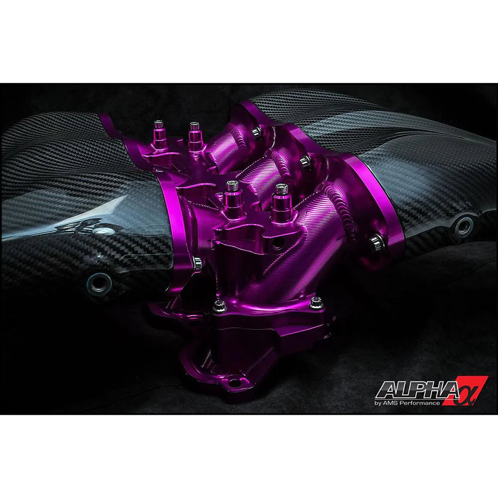 ALPHA Performance Carbon Fiber/Billet Intake Manifold Standard Fuel Rail | 2009-2020 Nissan GT-R