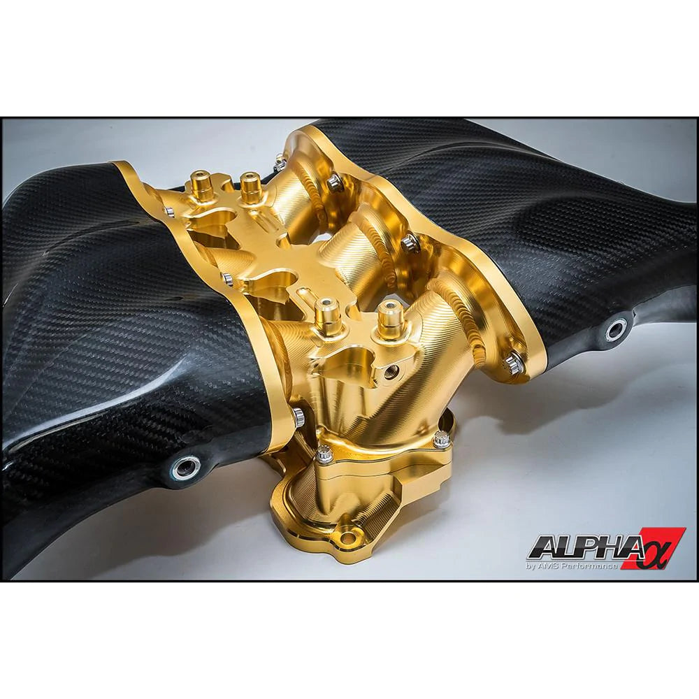 ALPHA Performance Carbon Fiber/Billet Intake Manifold Standard Fuel Rail | 2009-2020 Nissan GT-R