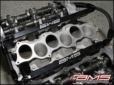 AMS Performance Alpha Fuel Rail Kit with Regulator Black Nissan GT-R R35 2009-2021