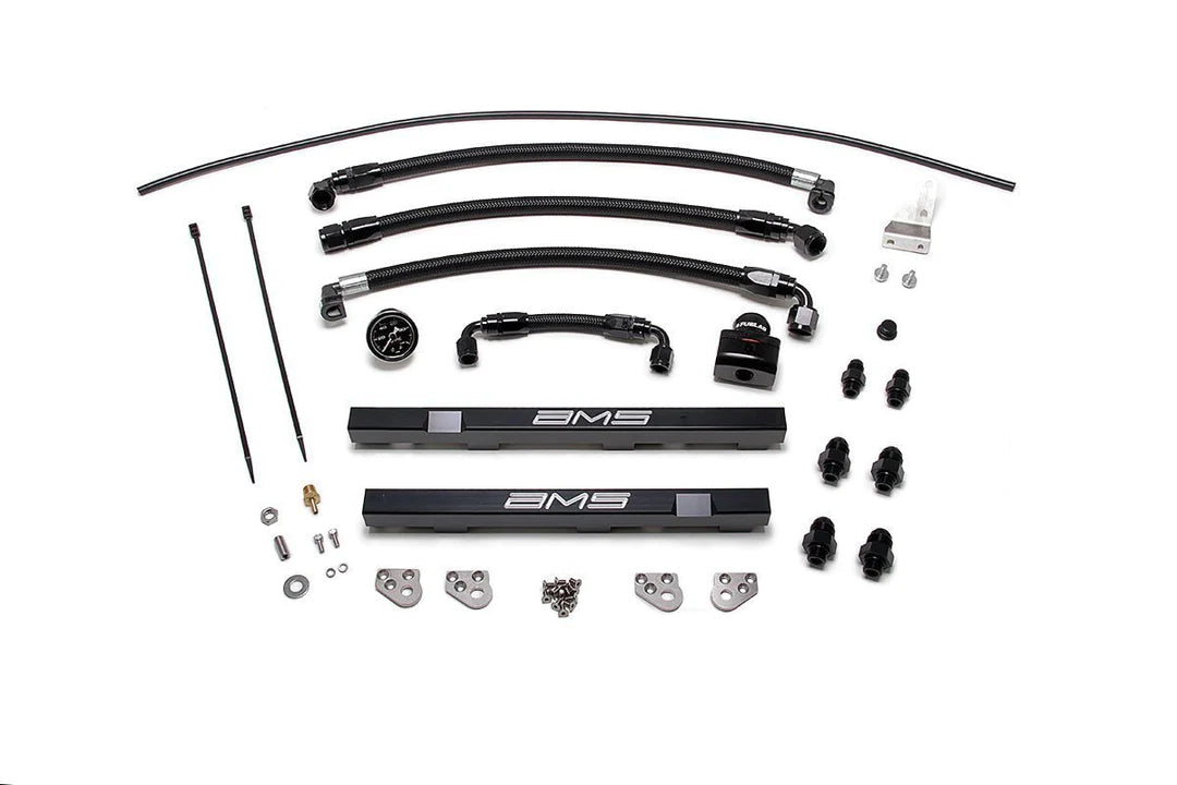 AMS Performance Alpha Fuel Rail Kit with Regulator Black Nissan GT-R R35 2009-2021