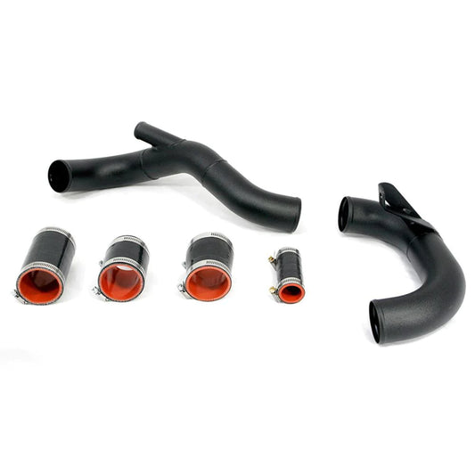 AMS Lower Intercooler Cold Pipe Wrinkle Black