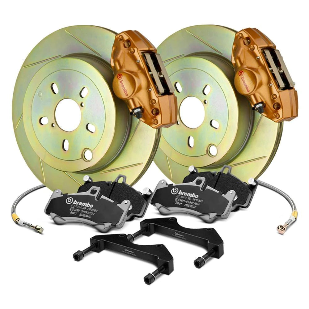 Brembo OE Gold Slotted Brake Kit Rear 2008-2021 WRX