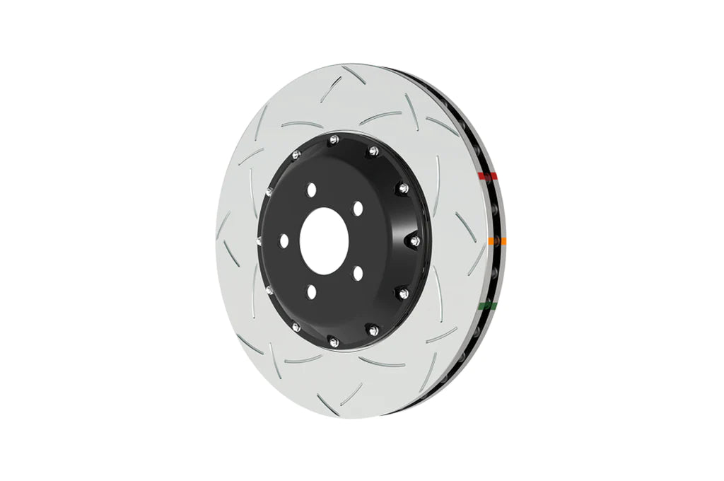 DBA Front Slotted 5000 Series 2 Piece Rotor Assembled w/ Black Hat | 2003-2006 Mitsubishi Lancer Evo 8/9