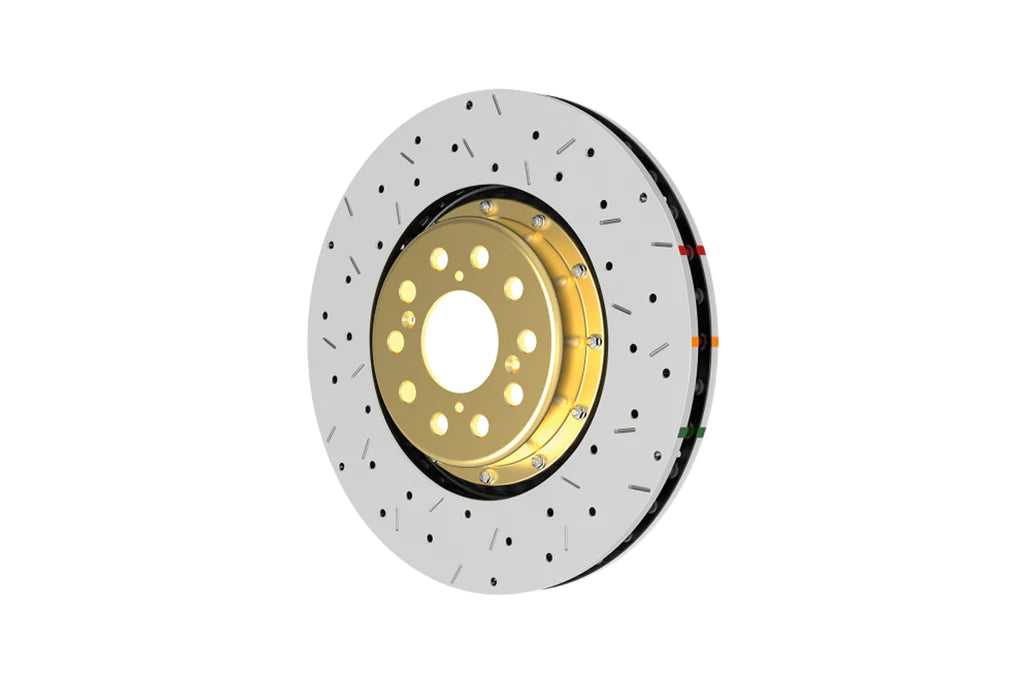 DBA Gold Front Drilled & Slotted 5000 Series 2 Piece Rotor | 2003-2006 Mitsubishi Lancer Evo 8/9