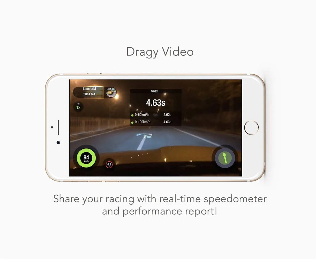 Dragy GPS Based Performance Meter Bluetooth 4.0 with built in battery DRG69