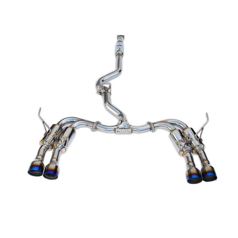 Invidia R400 Gemini Single Layer Cat Back Exhaust w/Titanium Burnt Tips - Subaru WRX/STI 2015+