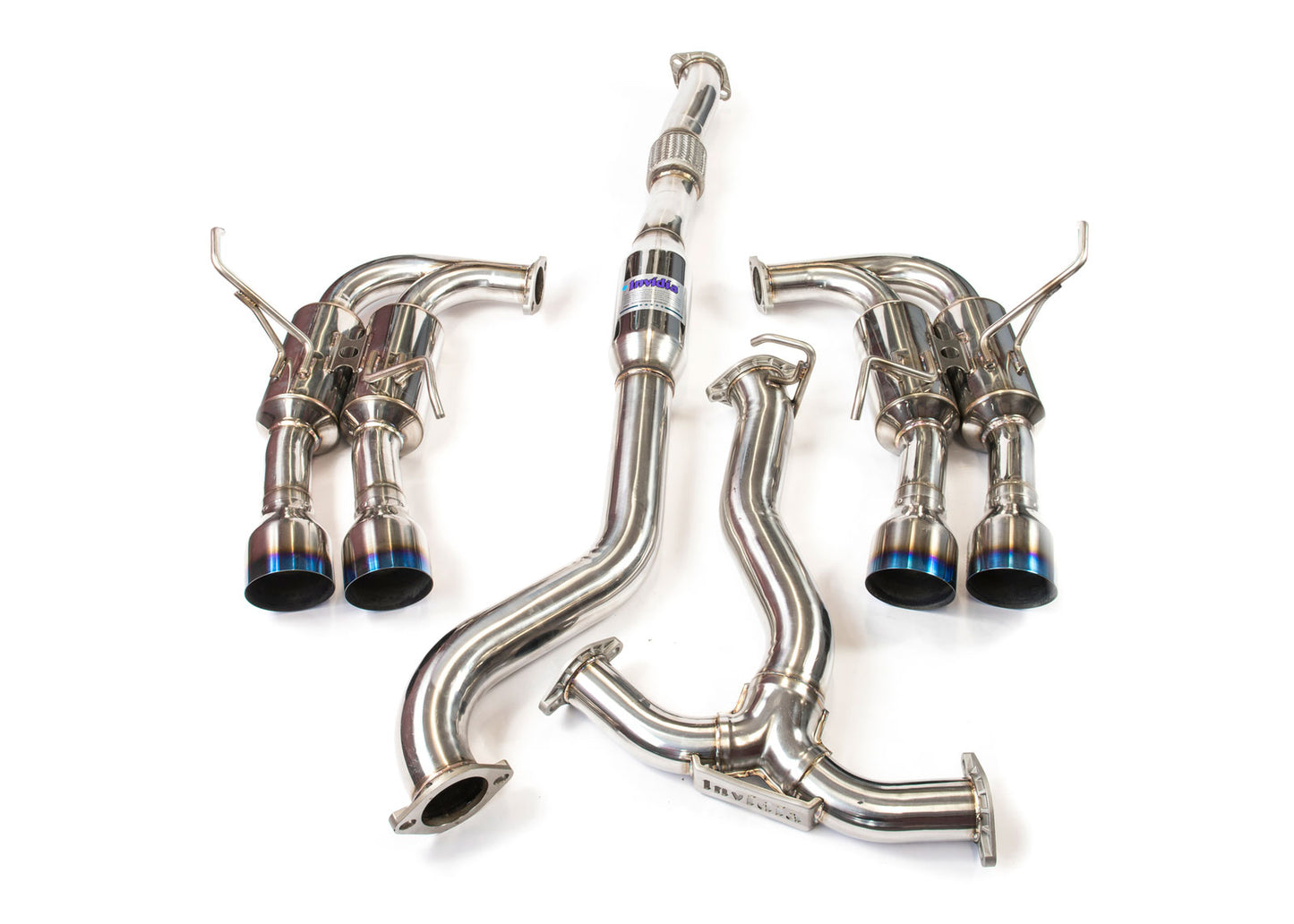 Invidia R400 Gemini Single Layer Cat Back Exhaust w/Titanium Burnt Tips - Subaru WRX/STI 2015+