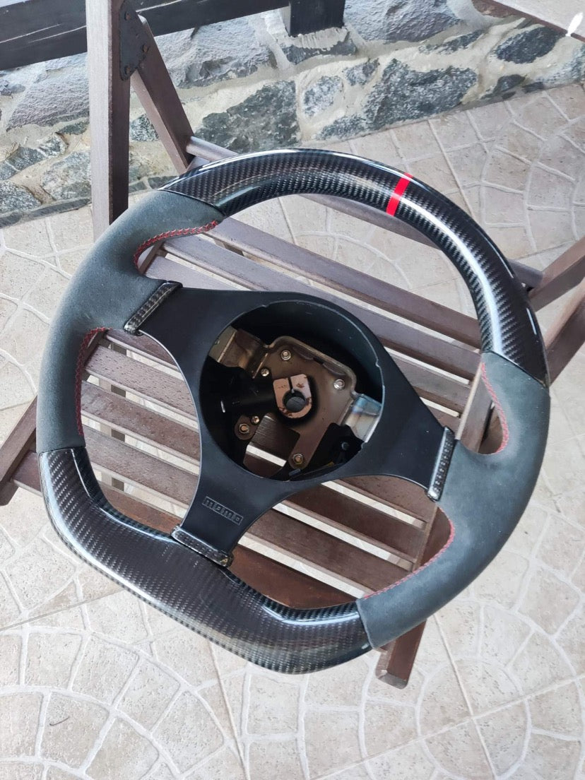 Gunmetal Momo retrimmed in Alcantara- No central ring