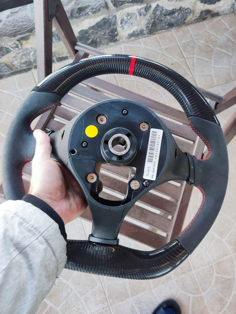 Gunmetal Momo retrimmed in Alcantara- No central ring