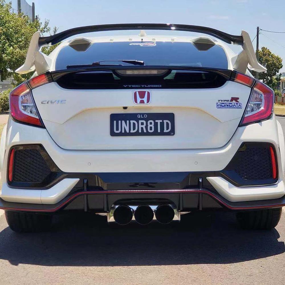 Invidia Q300 Cat Back Exhaust Triple Titanium Burnt Tips w/ Front Pipe - Honda Civic Type R 2017+