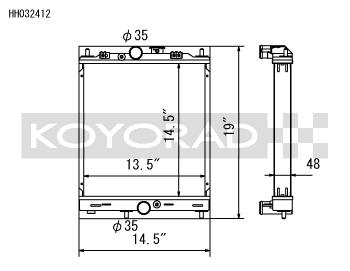 Koyo Half-Size Aluminum Radiator | 2003-2006 Mitsubishi Evo 8/9