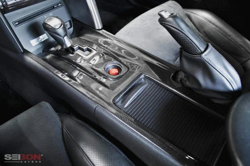 Seibon Carbon Fiber Center Shifter Bezel | 2009-2016 Nissan GT-R R35