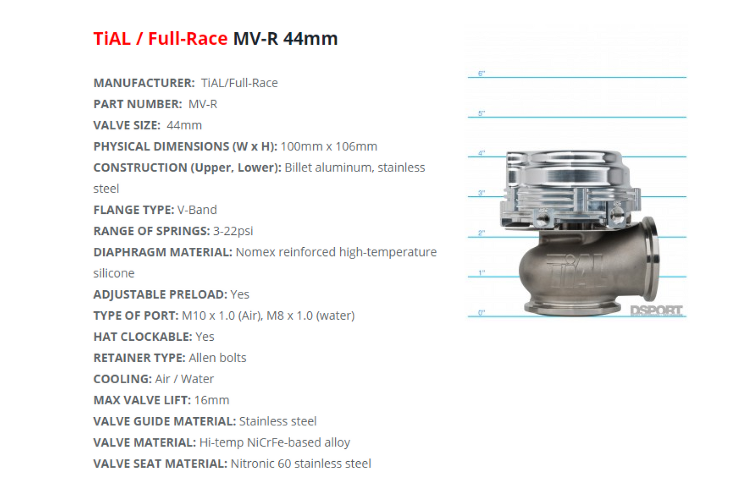 Tial 44MM MV-R Wastegate