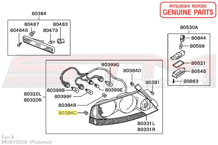 Mitsubishi Taillight Grommet - Evo 7/8/9