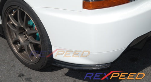 Rexpeed D-Style Carbon Fiber Rear Bumper Extensions Mitsubishi EVO 9