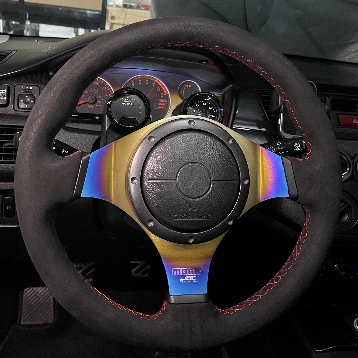 JDC Titanium Steering Wheel Overlay (Evo 7/8/9)