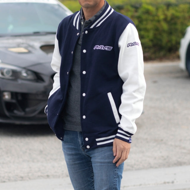 RAYS Varsity Jacket - Oxford Navy / White