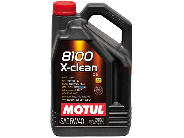 Motul 8100 X-clean Engine Oil; 5W-40 Synthetic; 5 Liter