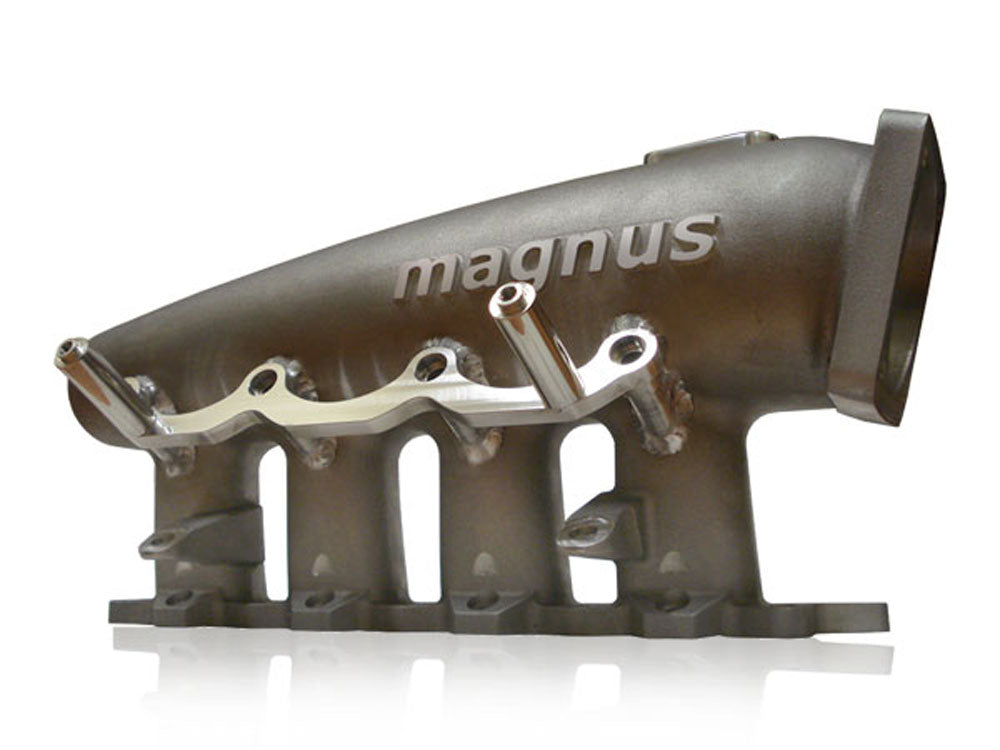Magnus V5 Cast Intake Manifold for Evo 4-9 4G63T Black 8 Injectors Ford 90mm Throttle Body Flange
