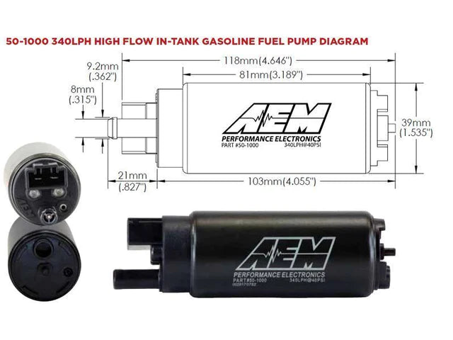 AEM High Flow In-Tank Fuel Pump - 340LPH