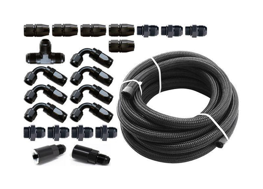 Torque Solution Braided Fuel Line Kit for -6an  FPR | Multiple Subaru Fitments