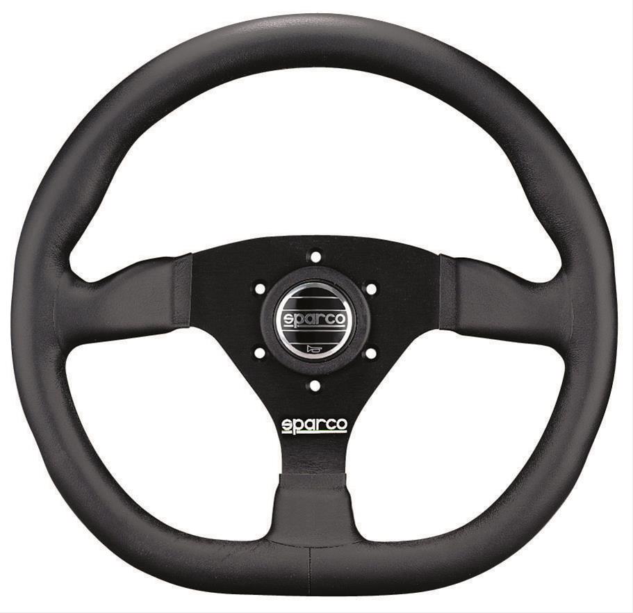 Sparco R383 Champion Steering Wheel Red Stitching Black